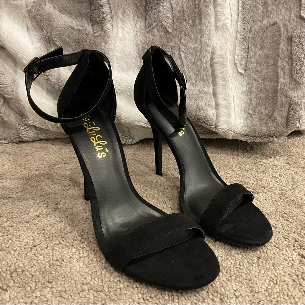 Black Single Strap Heels
